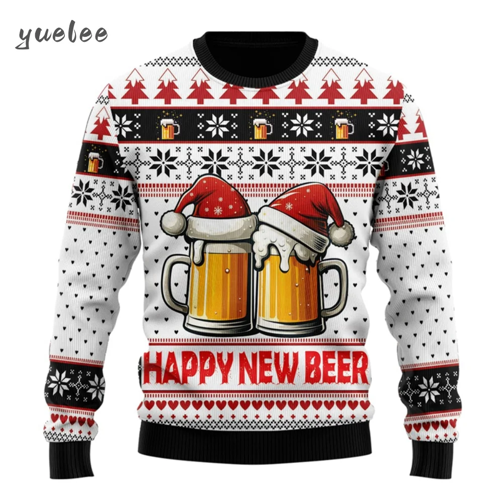 

Fashion Beer Ugly Christmas Sweatshirt for Women Clothes Hip Hop Bar Party Men Sweatshirts Casual Male Beers Men's Sweatshirts