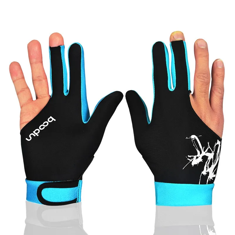 1PCS Snooker Billard Handschuh Atmungsaktive Billard Handschuhe Links Hand Drei Finger Glatte Biliardo Billar Guanti Billard Zubehör – Detail 7