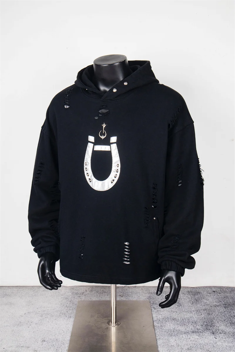 

Thug Club Washed Stir Fried Cut Buttoned Hoodie Men Women High Quality Vintage Oversized Sweatshirt