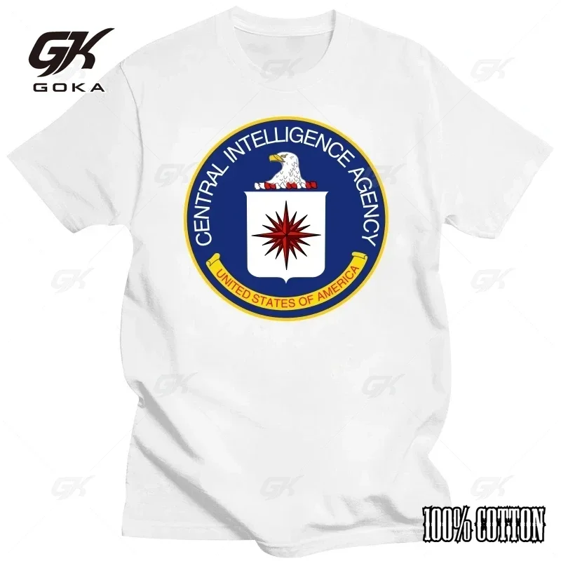 الولايات المتحدة الأمريكية CIA تي شيرت رجل كول قصيرة الأكمام مضحك الرجال القطن التي شيرت بلايز تي شيرت الهيب هوب تيز Harajuku الشارع الشهير الوزن الثقيل البلوز
