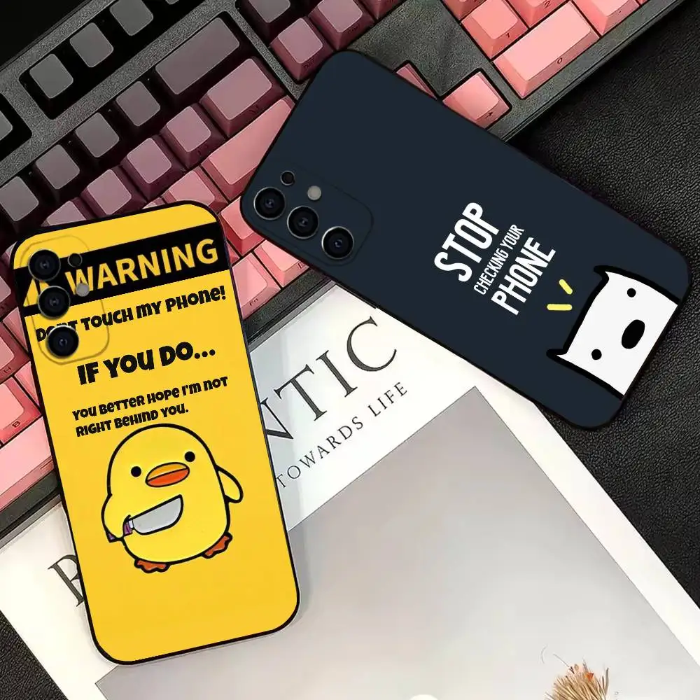 Do Not dont Touch My Phone Case Transparent Silicone Soft For Samsung S25,S24,S21,S22,S23,S30,Ultra,S20,Plus,Fe