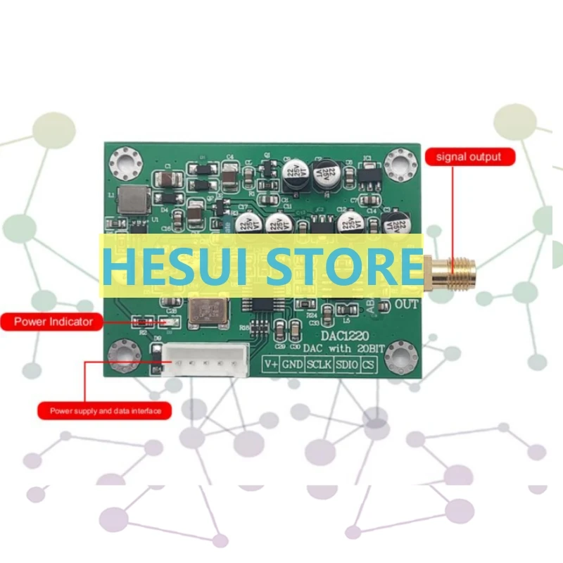 Conversão Digital para Analógica, DAC1220, Módulo de Aquisição de Dados, 20-Bit, DAC16-Bit, Ajustável Plus-Referência de Tensão 10V