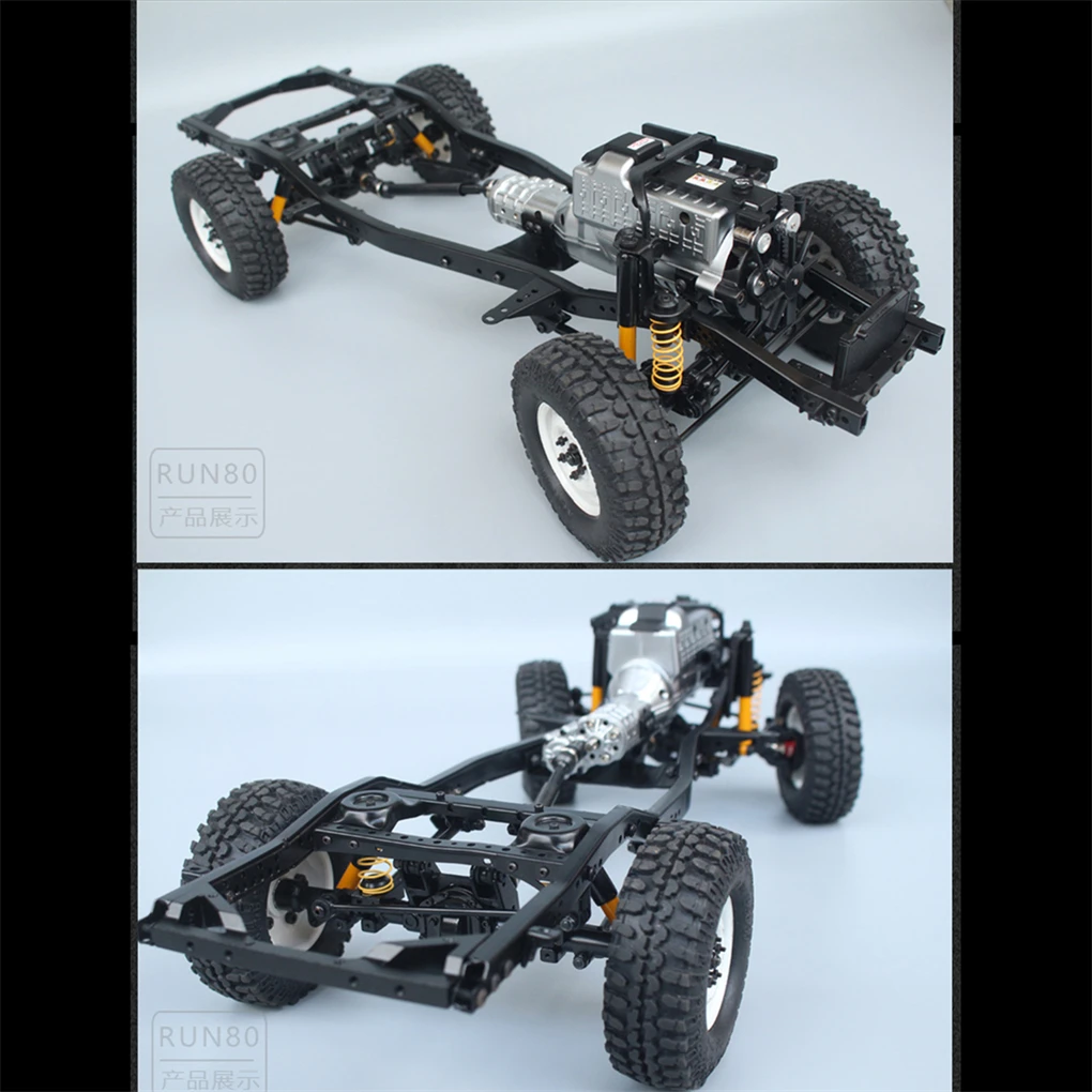 1/10 RC Crawler Chassis RCRUN RUN80 LC80 Metal Chassis Kit Adjustable Wheelbase Realism Scale Off-Road Truck Car Upgrade Parts