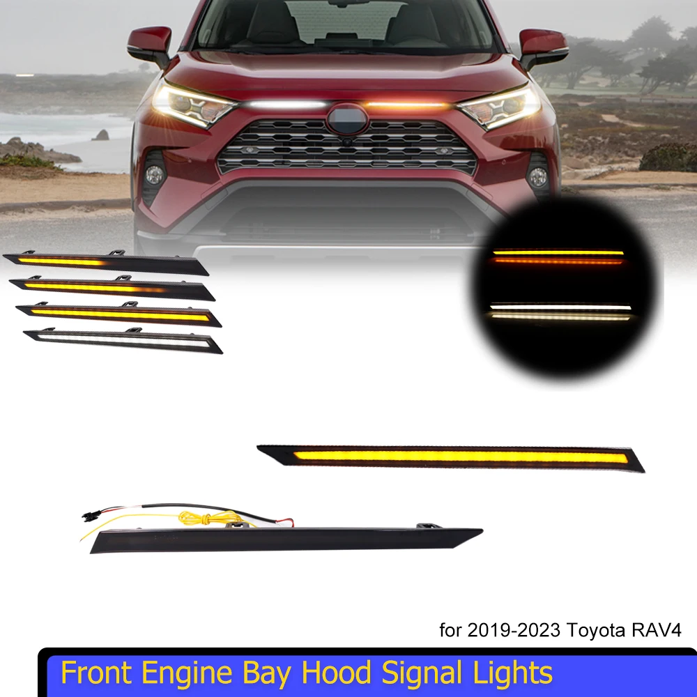 

Switchback Front Engine Bay Hood LED DRL Signal Lights for 2019-2023 Toyota RAV4
