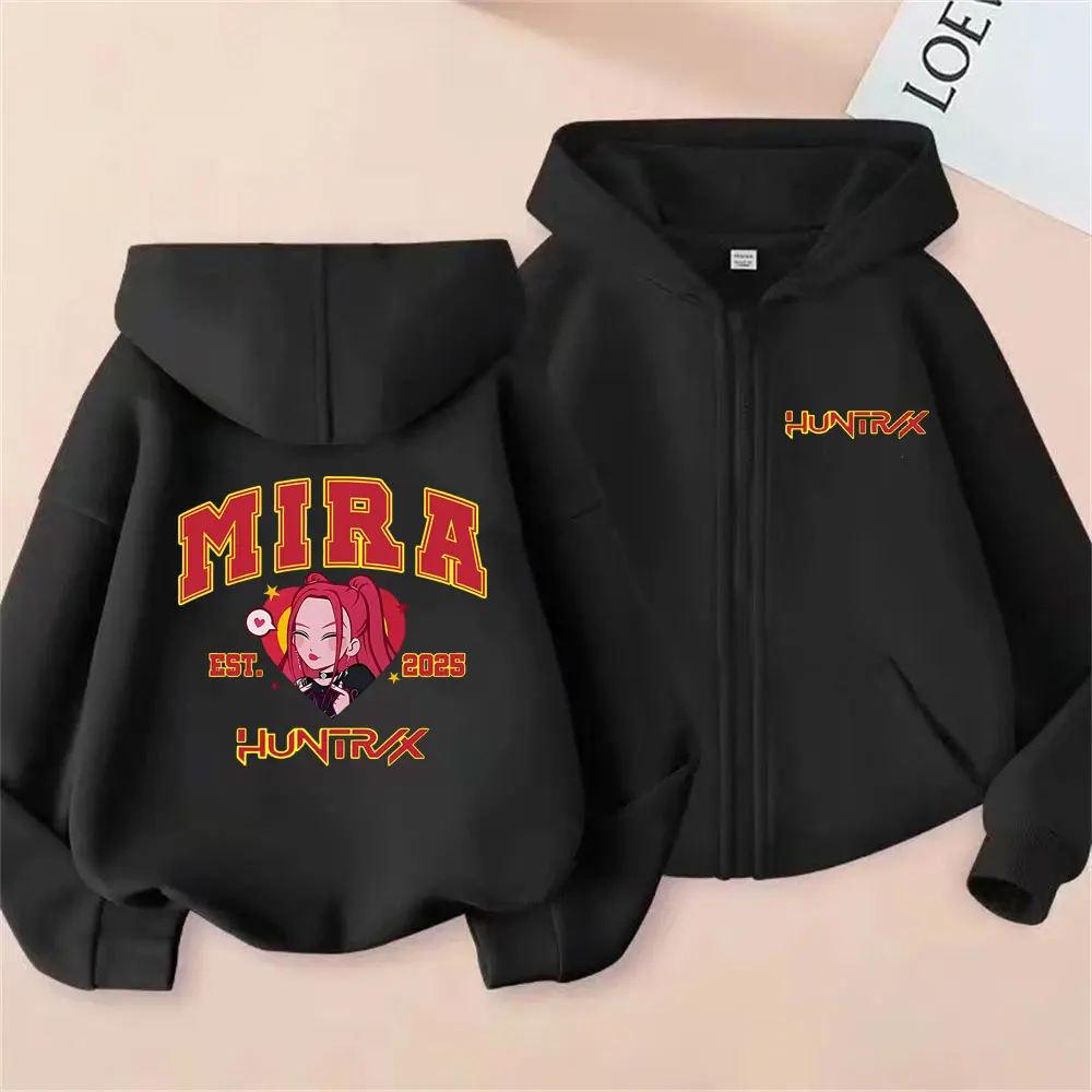 

Movie Kpop Demon Hunters Mira Zipper Hoodie Men Women Fashion Casual Fleece Zip Up Jacket Coat Male Oversized Vintage Hoodies