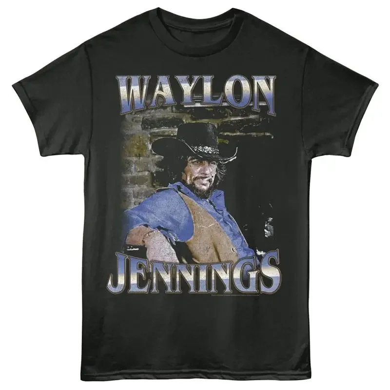 Waylon Jennings T Shirt Adult Faded Brick New Country Music Singer Smoke