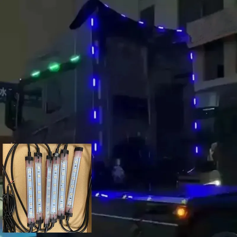 24V LED Flashing Truck Ambient Light Roof Bumper Door Lamp Trailer Lorry Caravan Accessories Decoration For SCANIA Van Truck