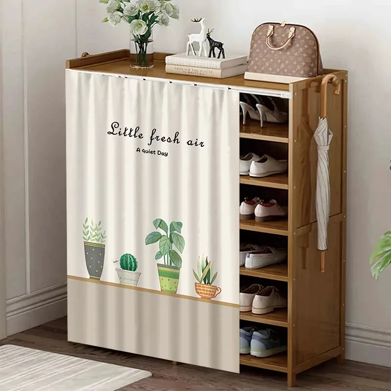 VIKAMA Kitchen Cabinet Cover Curtains - Dustproof Stove, Miscellaneous Items, And Dust Curtains With Shelves