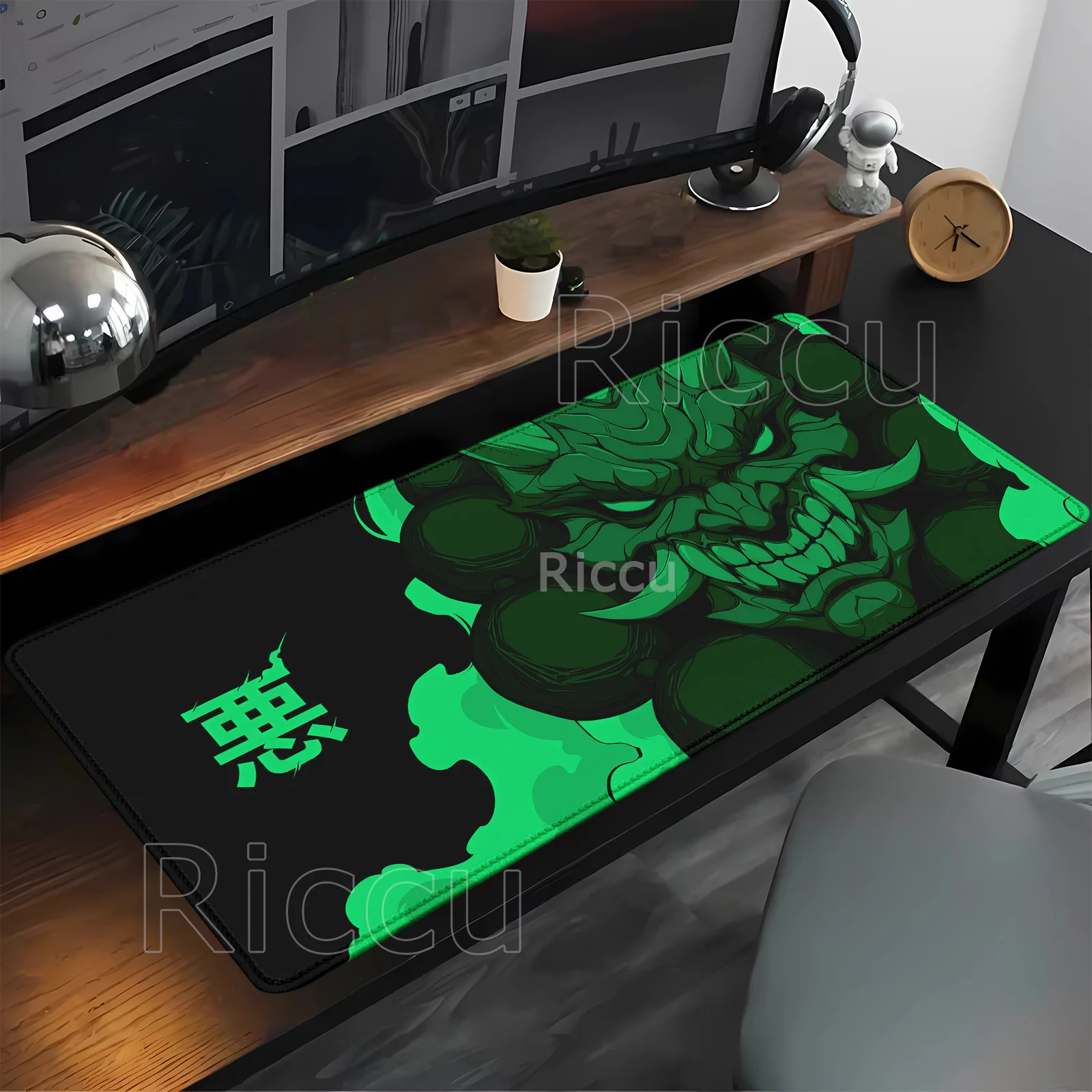 Japanese Samurai Ghost Face Non-slip Mouse Pad Gamer HD Print Devil Mask PC Gaming Mousepad office Accessories Game XXL Desk Mat