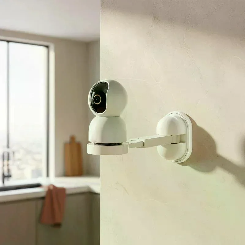Nail-Free Surveillance Camera Wall Mount Bracket with Rubber Base & Mounting Screws, 1 Set