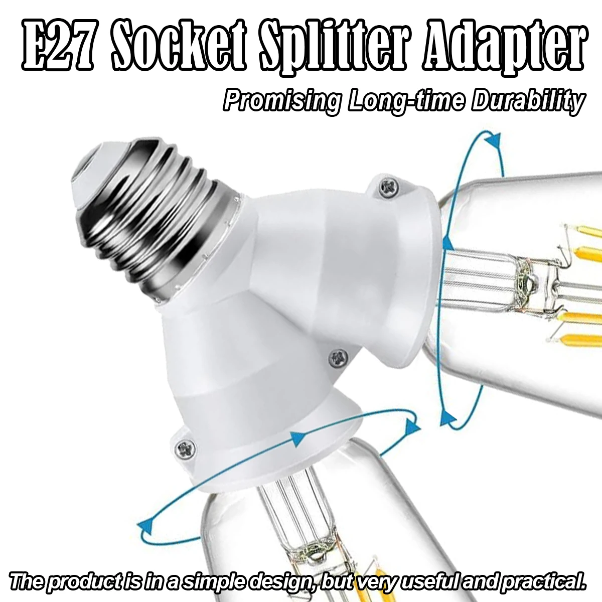 Screw 2-e27 Lamp Bulb Socket Led-base-light E27-socket 2/1-e27 Splitter-lamp-bulb-socket Bulb-holder Light-holder Converter Plug