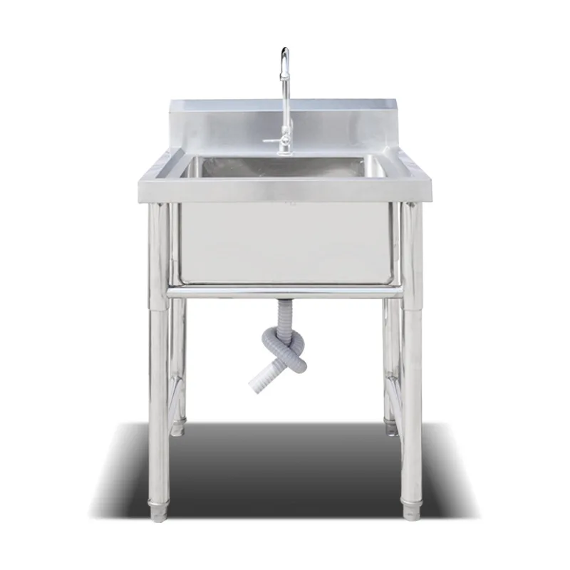 

stainless steel pool washbasin single tank thickened kitchen dishwashing sink engineering household size single tank pool
