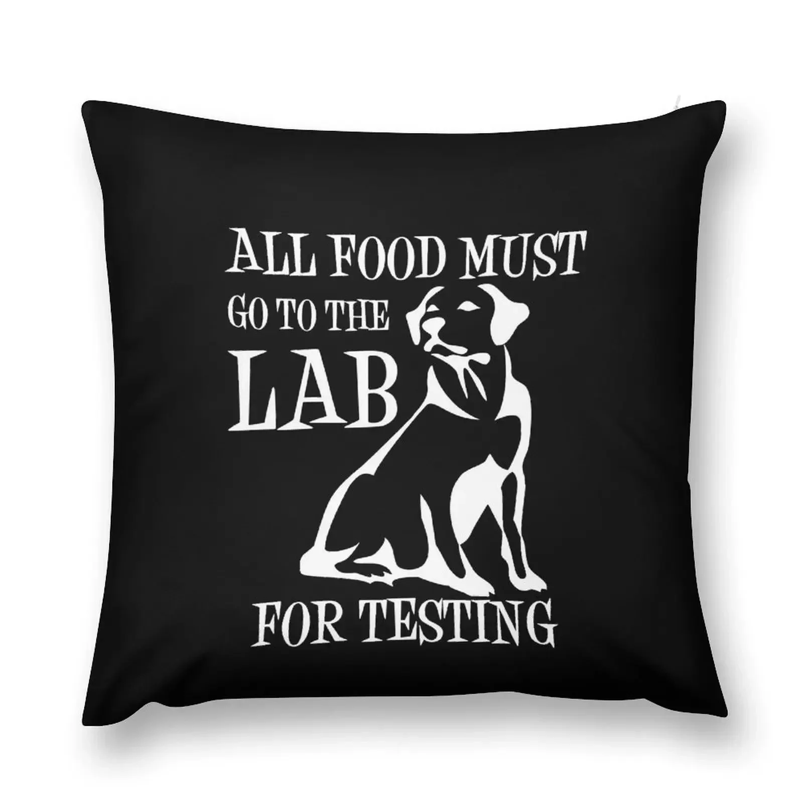 All Food Must Go To The Lab For Testing Throw Pillow Decorative Cover For Living Room Sitting Cushion Couch Cushions pillow