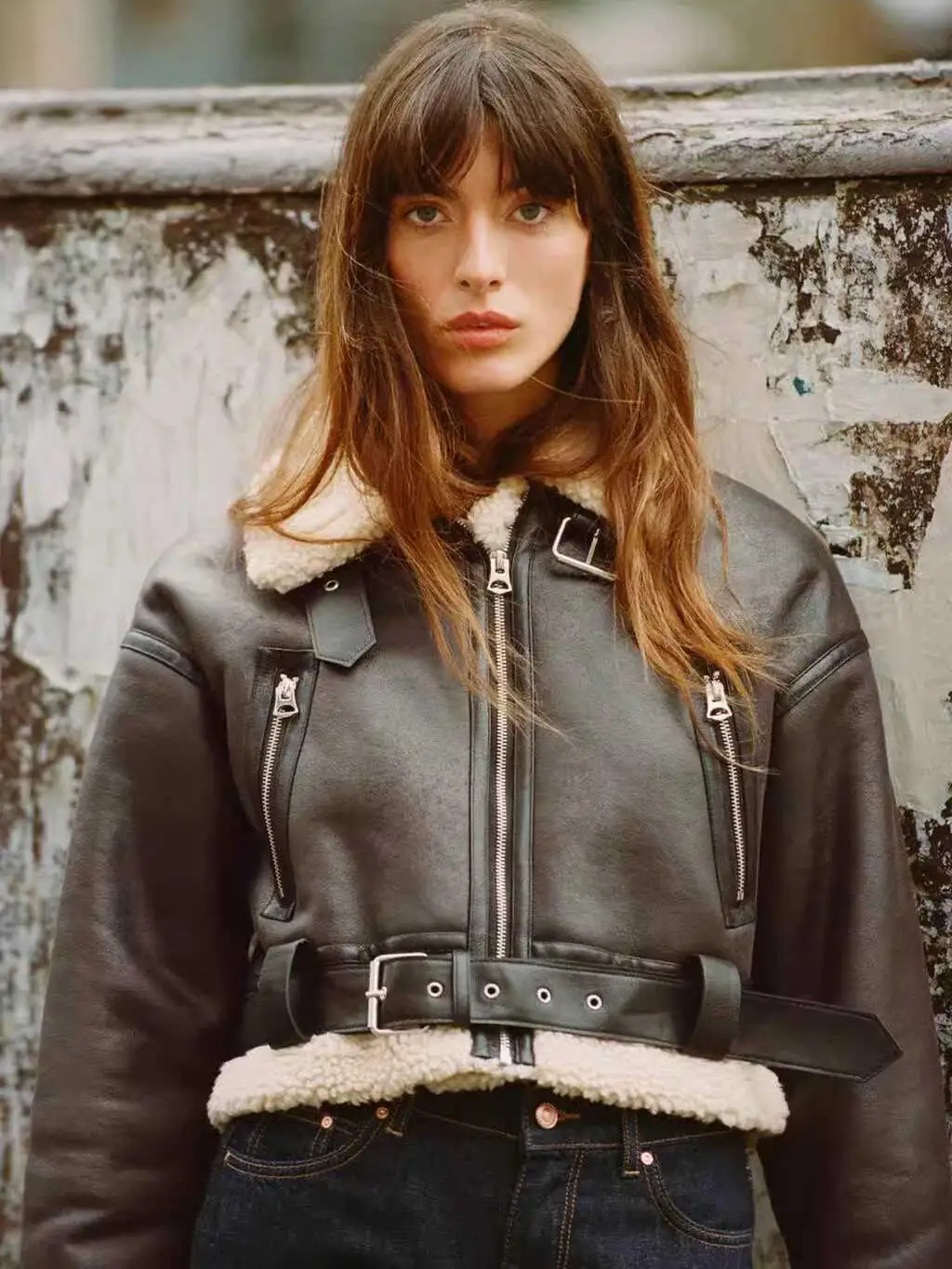 Jaet ort col Double face fourrure d'agneau vêtements d'extérieur pour femmes nouveau automne hiver Faion trajet Sle coupe ample fermeture à glissière