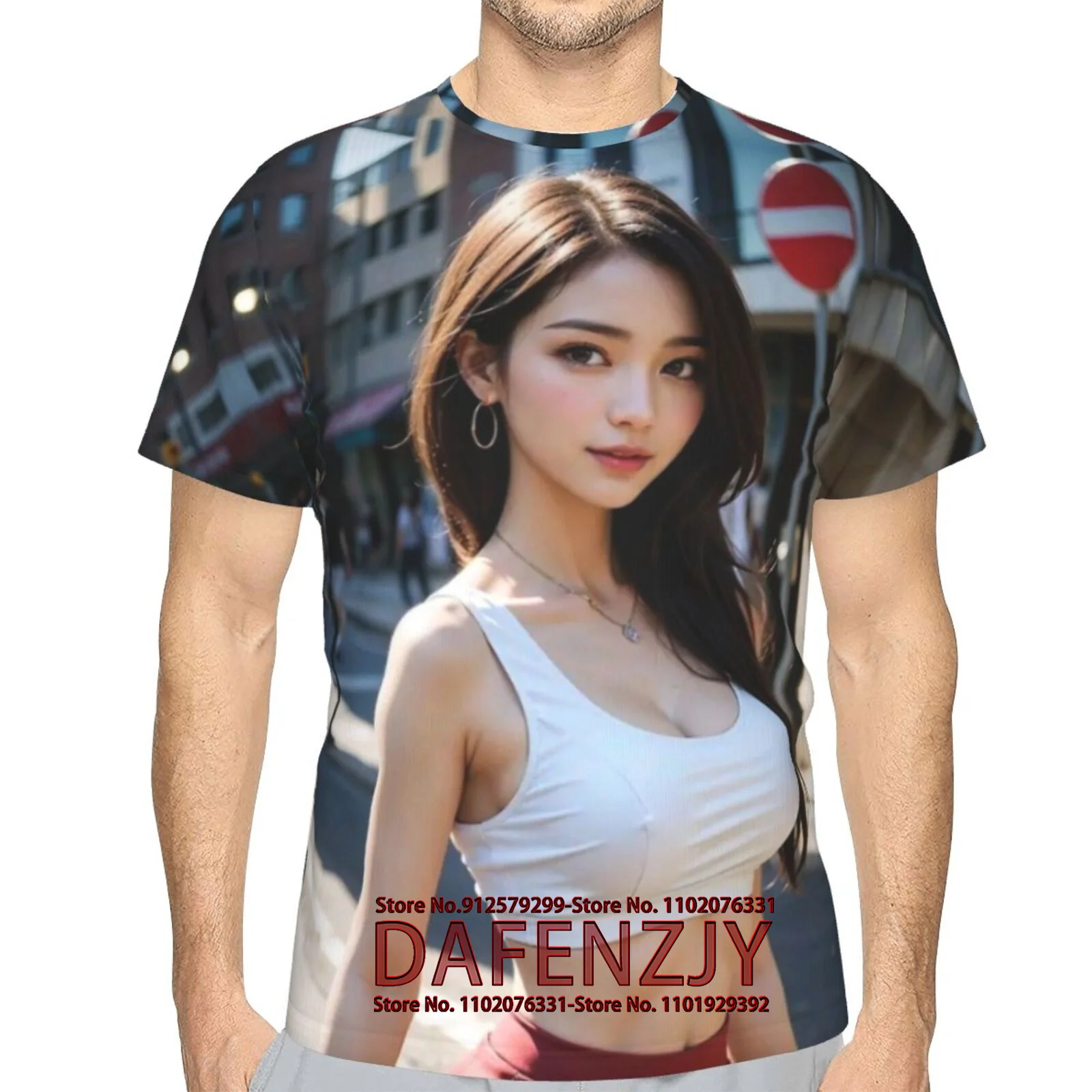 Summer T Shirt For Men Sexy Asian Beauty Graphics 3D Print Fashion Short Sleeve T-shirt Men\'s Casual T-shirts Streetwear