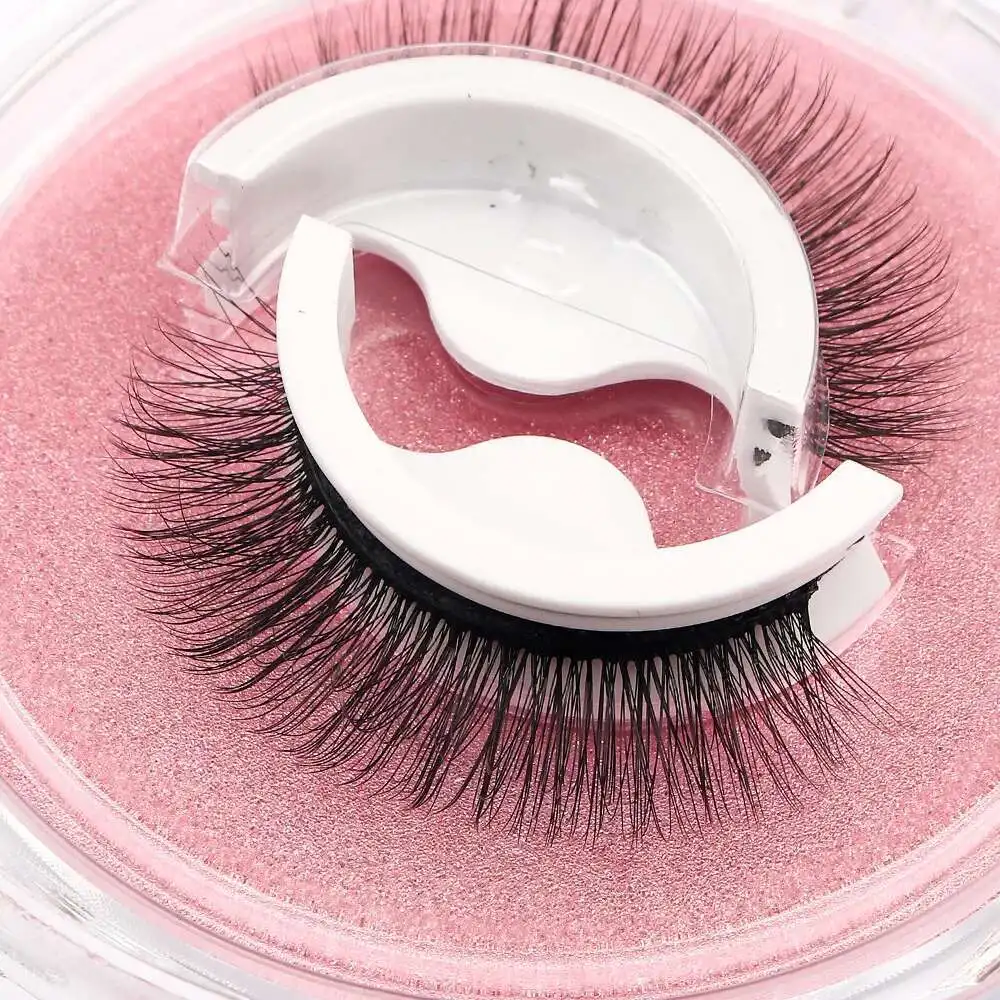 Wiederverwendbare selbstklebende falsche Wimpern, Vollstreifen-Wimpern, kleberfrei, 3 Sekunden zum Tragen von Wimpernverlängerungen, Schönheitszubehör, 1Pai