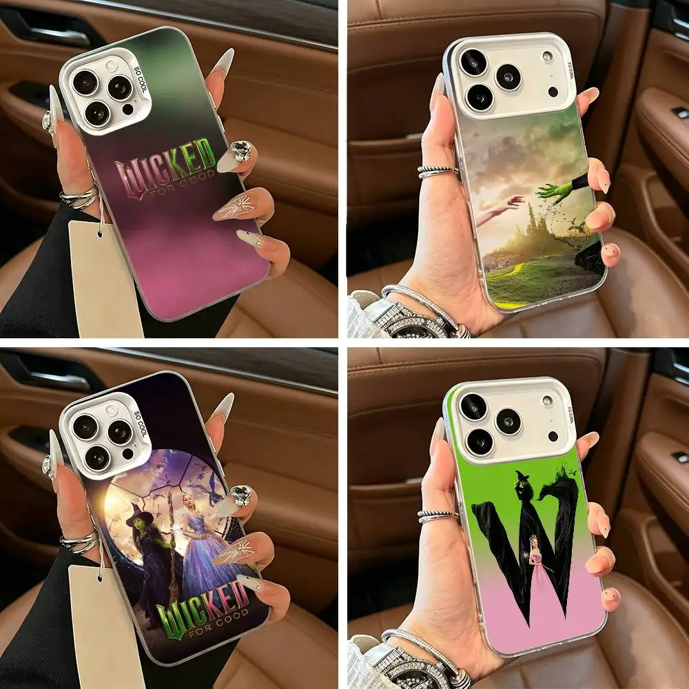 

Wicked Musical Green And Pink Phone Case For iPhone 11 12 13 14 15 16Pro Max Plus white silver Phone Cover