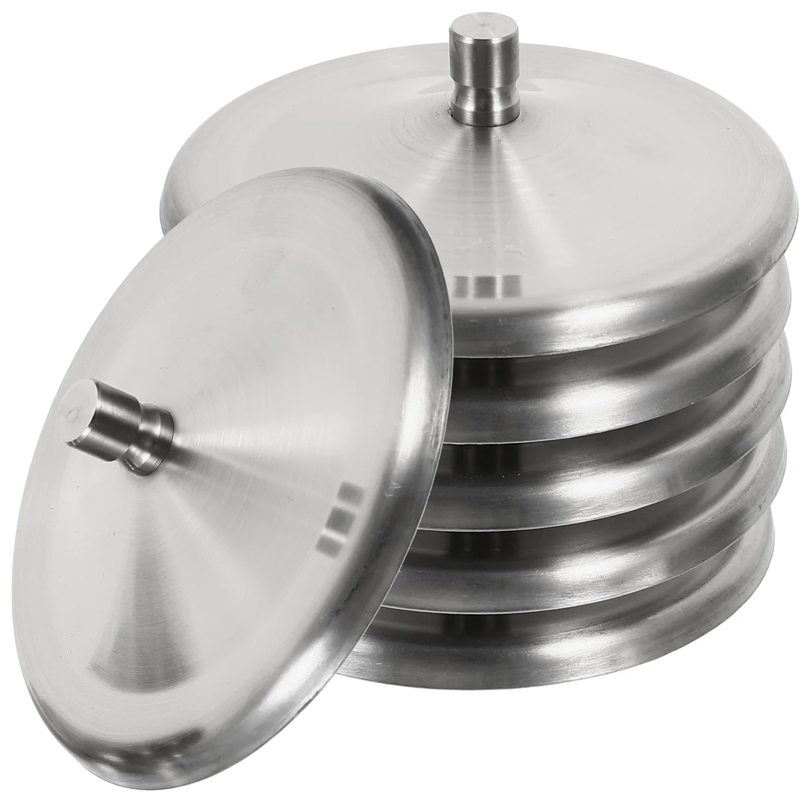 

6pcs Stainless Steel Leakproof Mug Sealing Covers Portable Round Lids Household Coffee Mug Covers Lightweight Office Cup