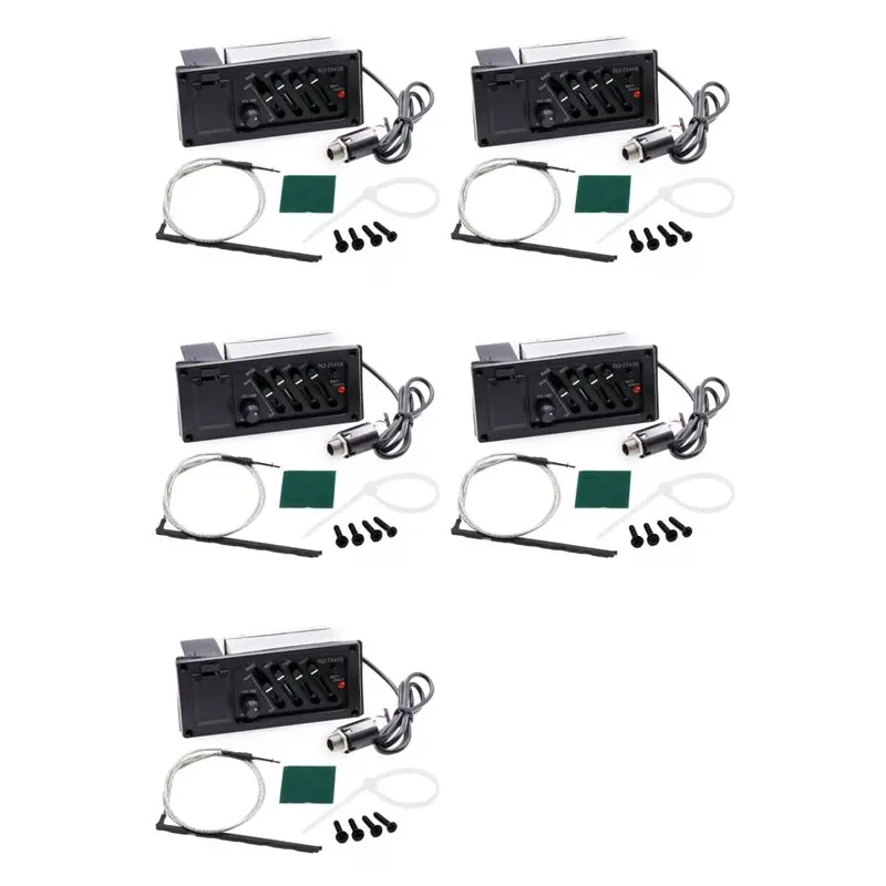 

【SPECIAL】5X 4-Band EQ Equalizer Piezo Pickup For EQ-7545R Pre-Amp Acoustic Guitar Preamp Amplifier Tuner