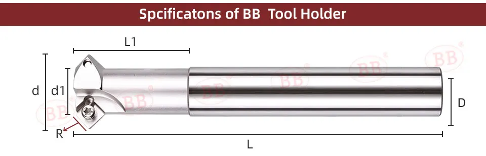 BB Senker Bar Wendeschneidplattenfräser Werkzeughalter 30 45 60 Grad TC AP Punktbohren 16 mm 20 mm – Detail 3