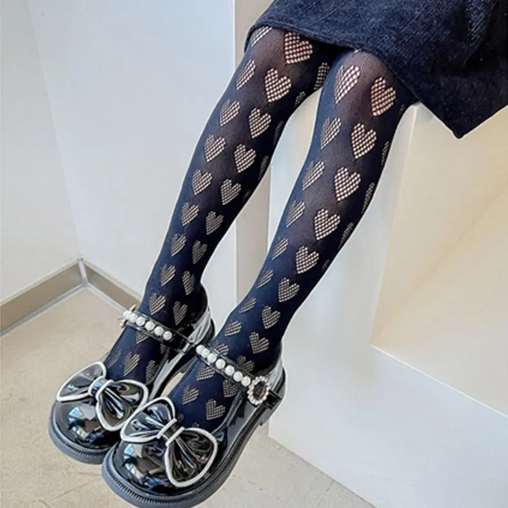 Comfortable Solid Color Kids Hosiery Heart Lolita Children Girls Pantyhose Kids Leggings Korean Style Stockings Kids Tights