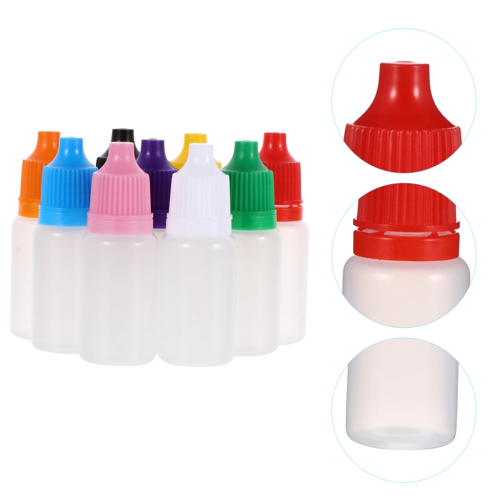 

50 Pcs Empty Squeezable Bottle Eye Drop Vial Translucent Dropper Bottles Squeeze