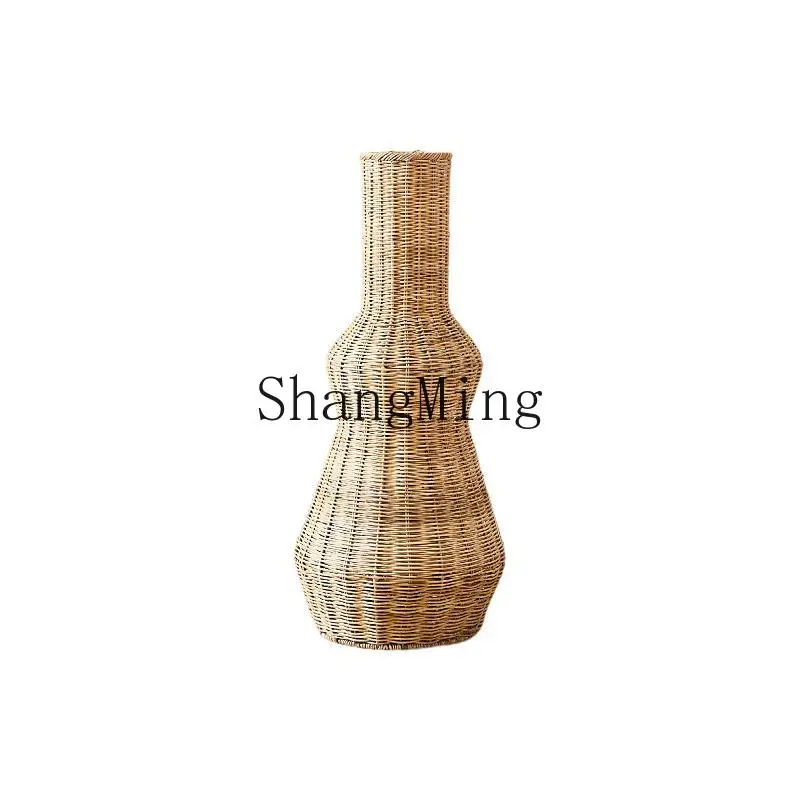 

HJ handmade rattan vase ornament retro living room decoration high sense of high value