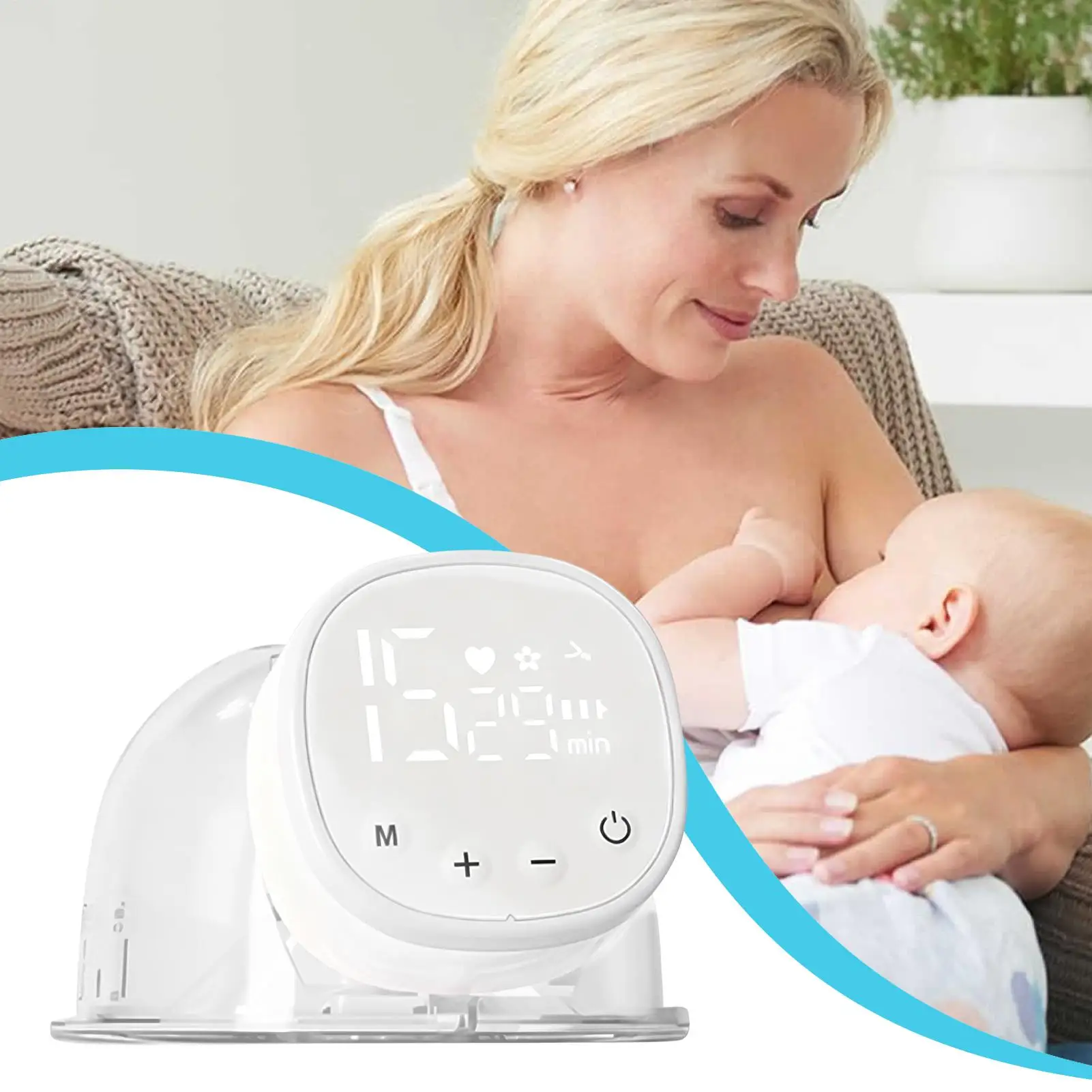 مضخة حر اليدين شاشة ذكية للرضاعة الطبيعية الكهربائية المحمولة بدون استخدام اليدين لاستبدال حلمة الحليب لأمي الطفل #3