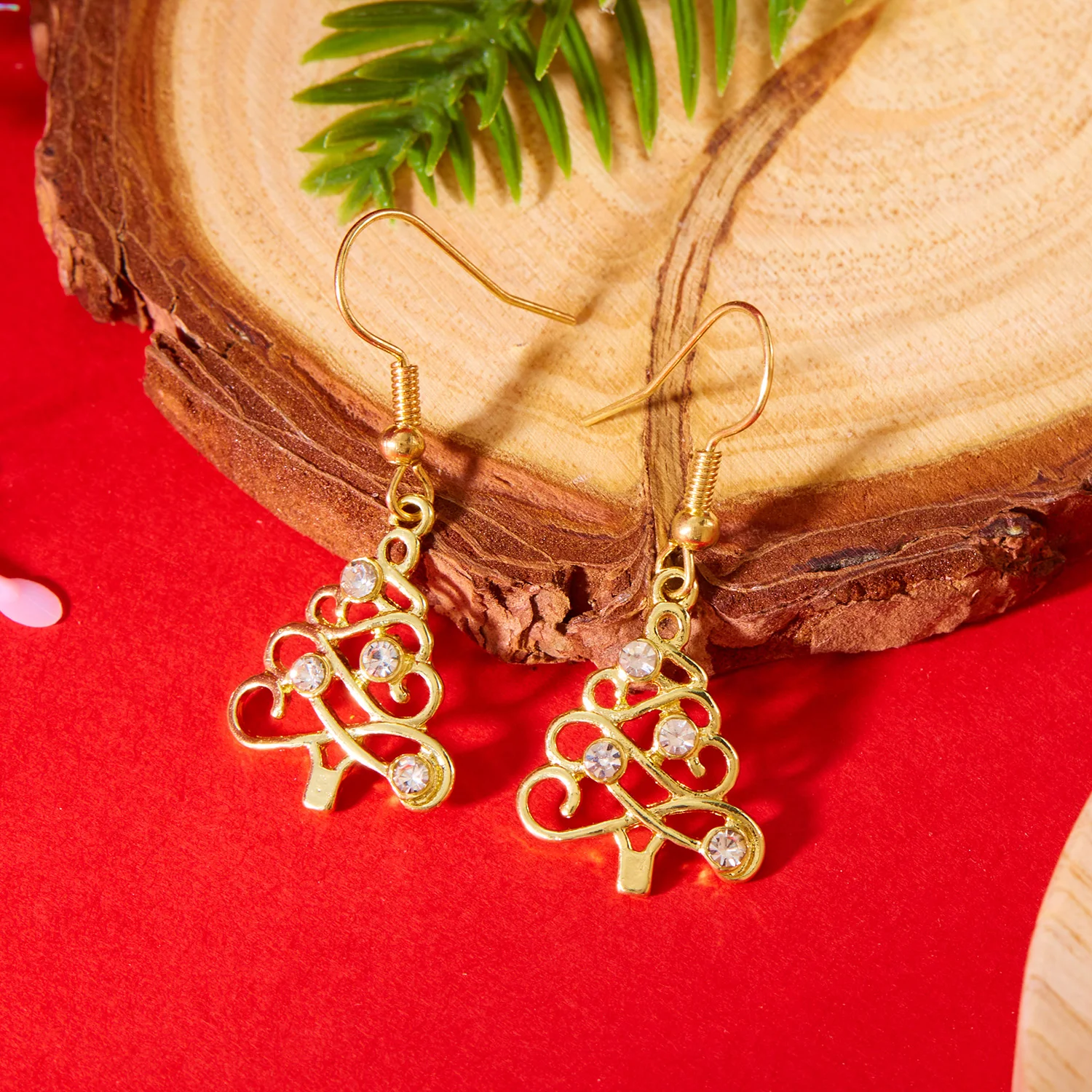 Women's Christmas Tree Snowman Rhinestone Bow Dangle Earrings Hoop Snowflake Tassel Jewelry for New Year Party Xmas Gifts
