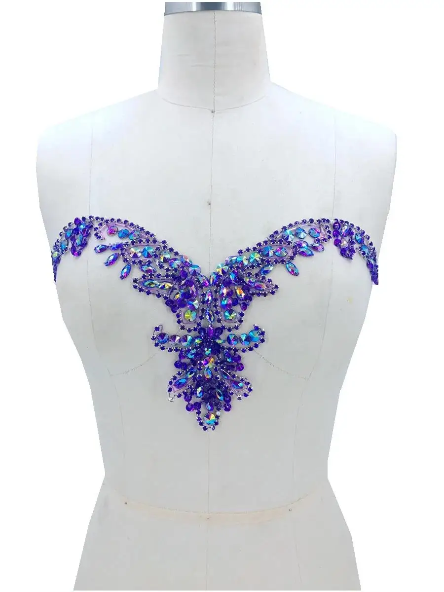 13 Colors Handmade Beaded Diamond Crystal Sweetheart Luxury Rhinestone Material Apparel Decoration Evening Dress Neck Accessory