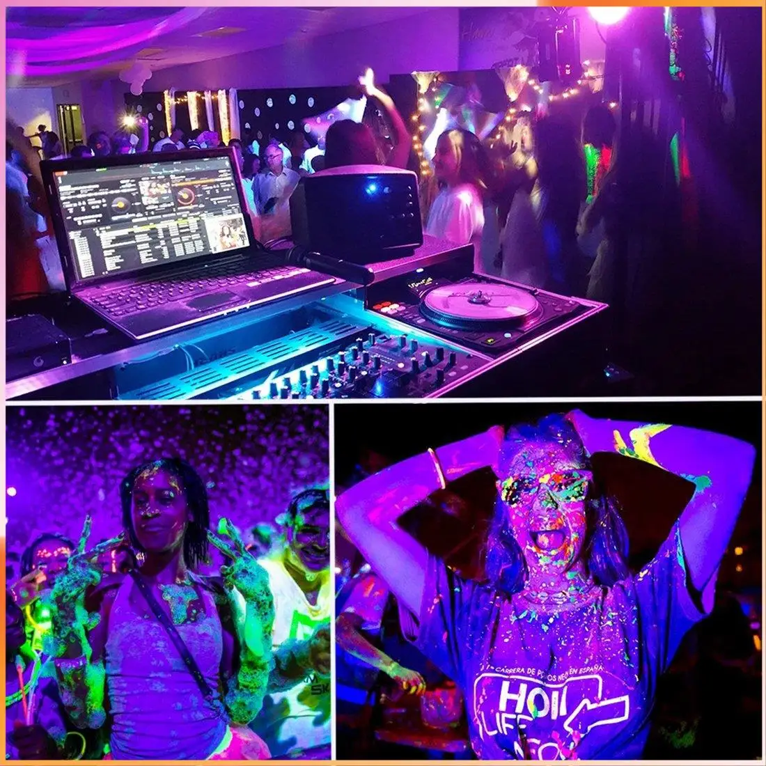 

A93Z 3Pcs 10W Ultraviolet UV Bulb Fluorescent Detection UV Lamp Black Light Blue Lamp E26 110V 220V For DJ Party Decoration