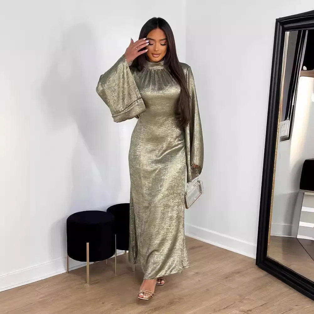 

Exquisite Abaya Hand-Embroidered Middle-Eastern Glam Abaya Turkish Elegant Sophisticated Abaya Long Sleeve Floor-Length Dress