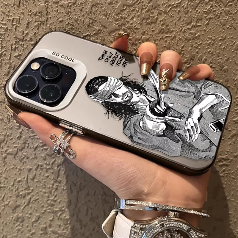 Etui na telefon Samsung Galaxy S25 Ultra S24 S23 S22 S21 Plus S20FE A55 A54 A35 z motywem japońskich komiksów Vagabond Samurai, odporne na wstrząsy.