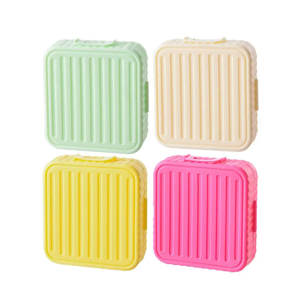 Portable Luggage Shape Powder Puff Storage Box Contour Cosmetic Cushion Puff Air Dry Facial Wet Tools Smooth Beauty Y0C2