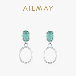 Ailmay Fashion 925 Sterling Silver Exquisite Paraiba Earring The perfect Gift For Women's Holiday Or Anniversary
