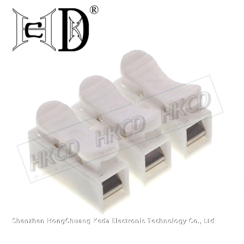 20Pcs CH2/CH3 Spring Quick Wire Connector Cable Clamp 2p/3p Electrical Crimp Erminal Block 2 Way Easy Fit For Led Strip
