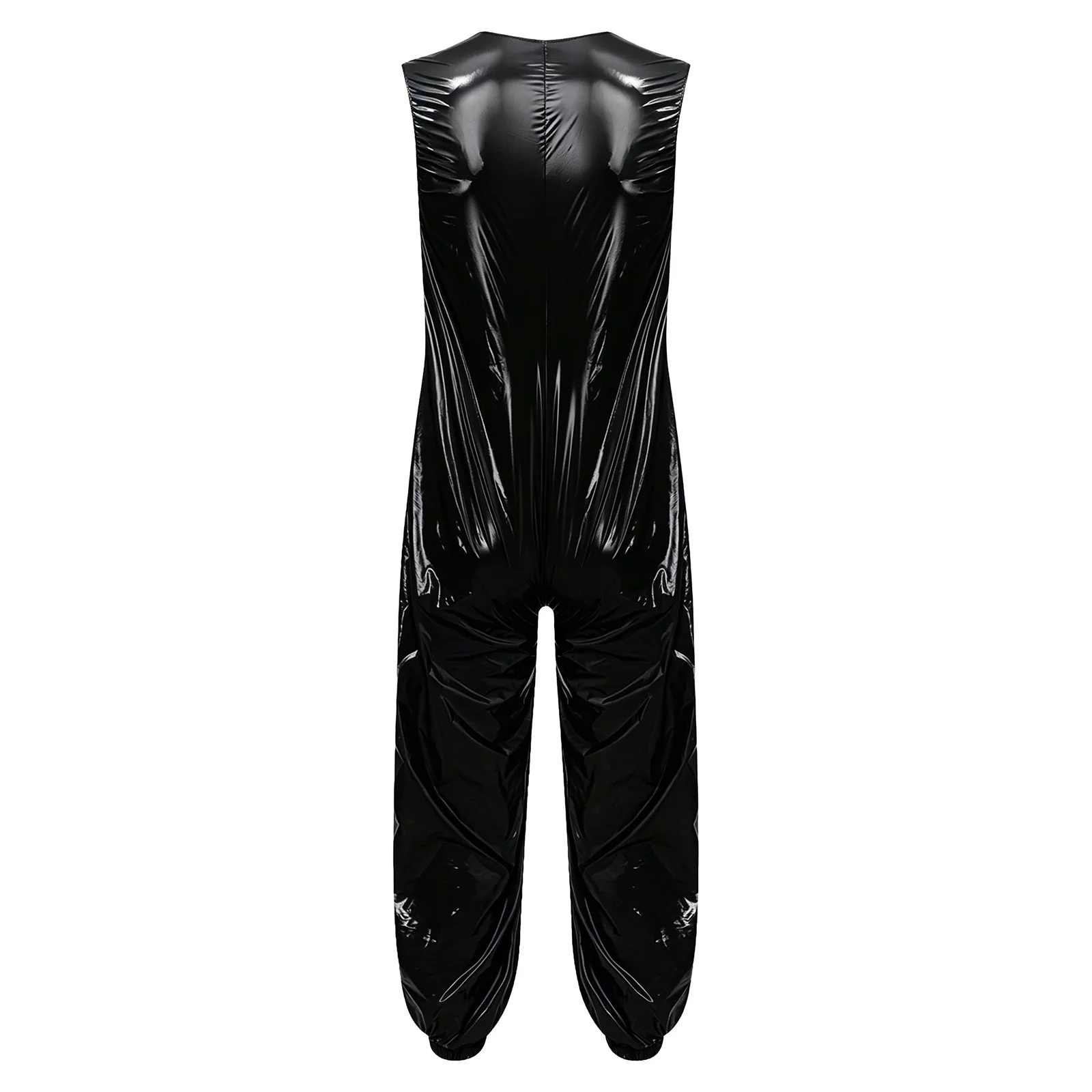 Herren Einteiler Adaptive Romper Nachtwäsche Wasserdichter Windelüberzug Ärmelloser Reißverschluss-Bodysuit Elastische Beinöffnung Jumpsuit