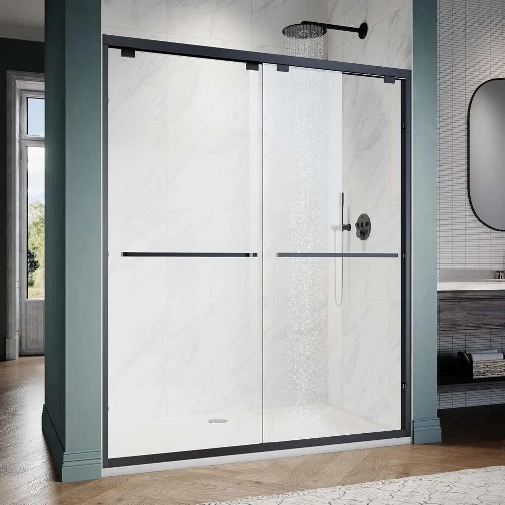 

Sliding Shower Door 60" W X 72" H,Adjustable Framed Shower Door with 1/4 in. Tempered Glass,60-inch Bypass Shower Door