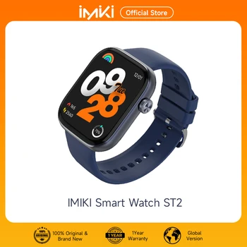 IMIKI-Montre intelligente ST2, grand écran, assistant vocal, plus de 1.96 cadrans de montre, appels BT étanches, IP68, 100