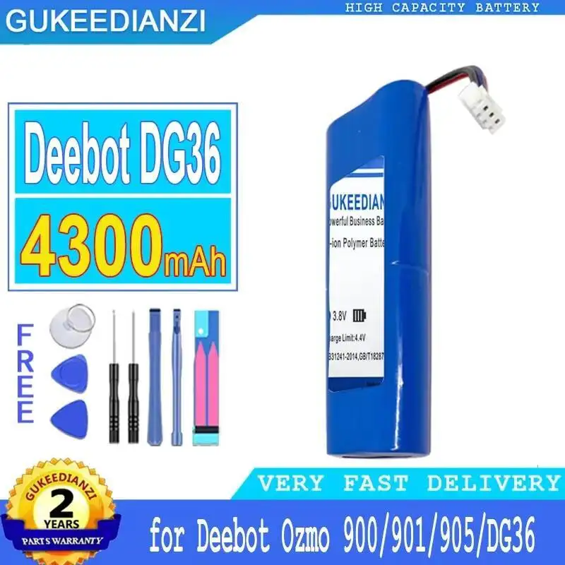 

Robotic Vacuum Cleaner Battery 4300Mah For Ecovacs Deebot Ozmo 900 901 905 920 930 937 DG36 DG70 DG3G