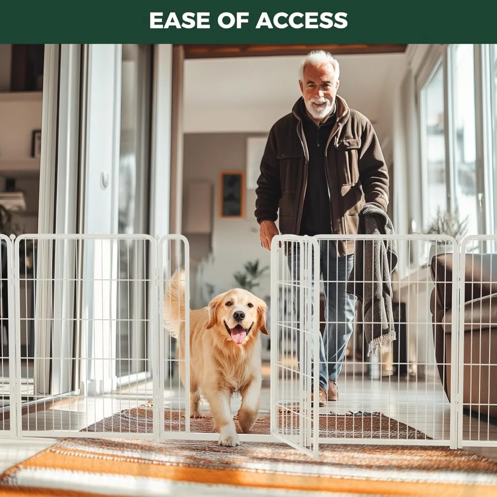 Cercadinho para cães interno resistente de 40 polegadas: área de jogo segura e sem estresse para cães médios a grandes, gabinete de 12 painéis