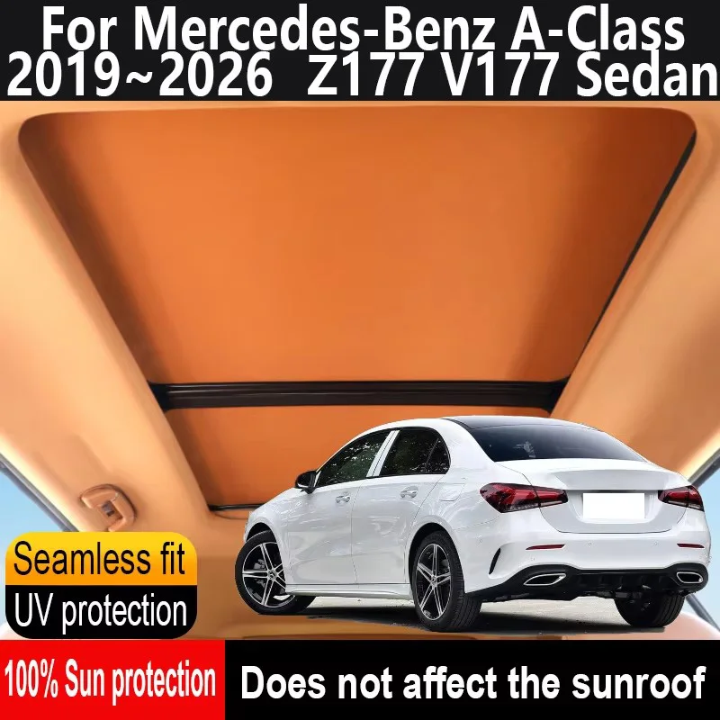 

Автомобильный люк на крыше, изоляционный козырек на крыше для Mercedes-Benz A-Class 2019 ~ 2026 2025, анти-УФ-электростатическая адсорбция, солнцезащитный козырек для небесной шторы
