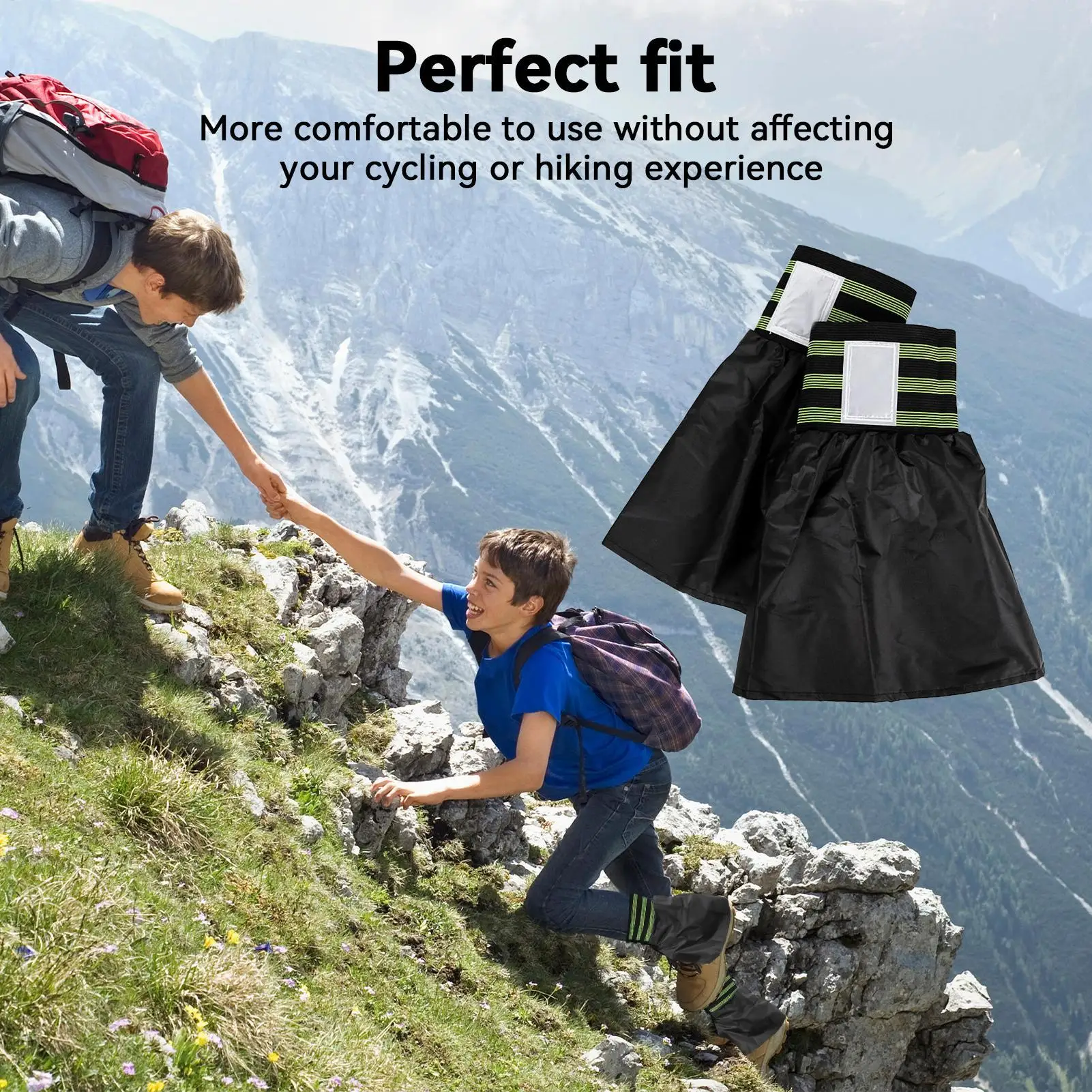 Cycling Leg Gaiters 1Pair Extended Snow Gaiters Waterproof Shoe Gators Reflective Safety Leggings For Mountain Bike Rigging