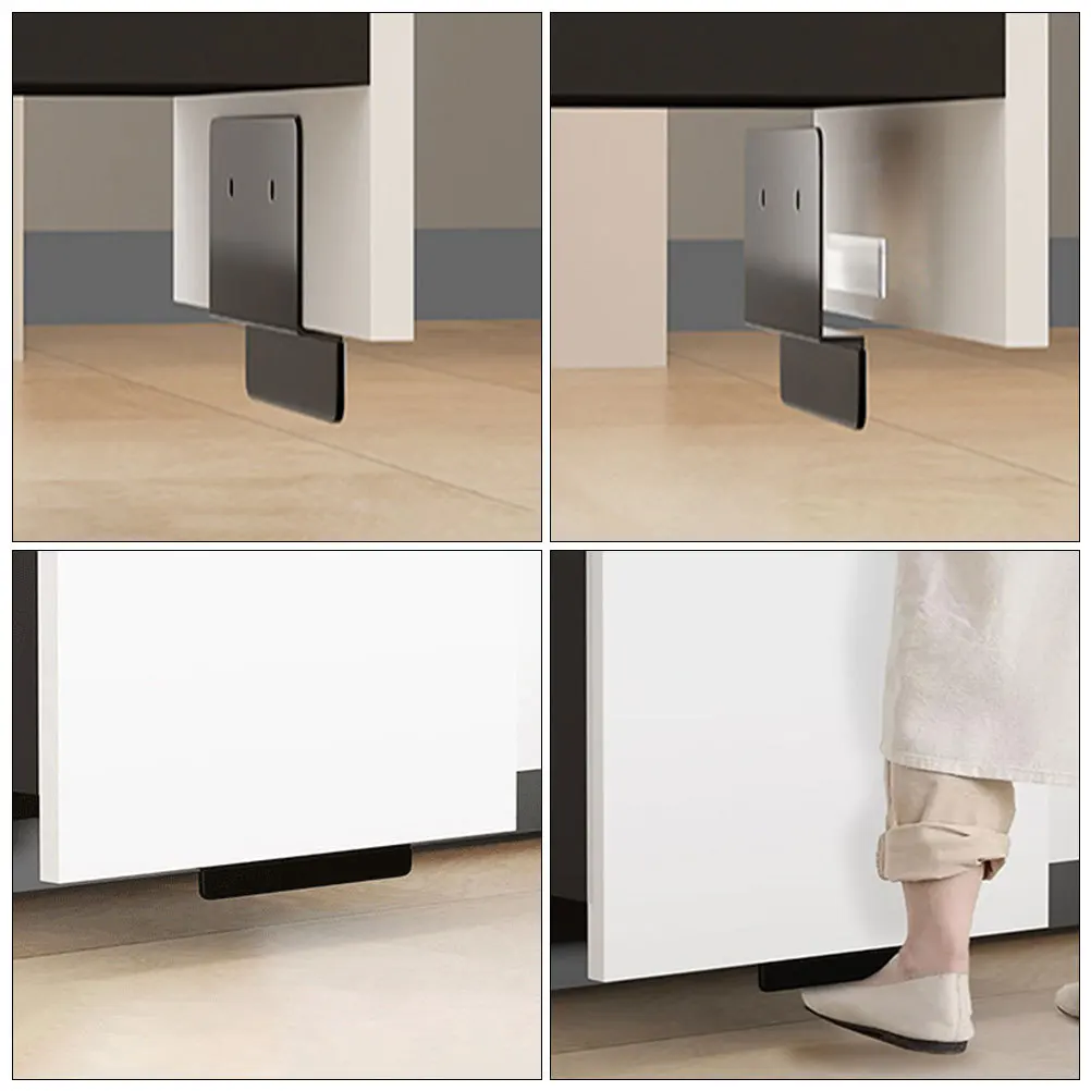 2 قطعة خزانة القدم سحب ل درج القمامة Touchless فتاحة المطبخ بن حاوية النفايات المطاط حافة الكربون الصلب قوي سحب