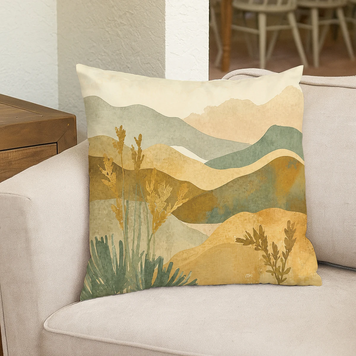 Vintage Jellyfish Pattern Polyester Pillow Cover - Nautical Style Cushion Case for Home Sofa Bedroom Decor, Pillow Shell Only
