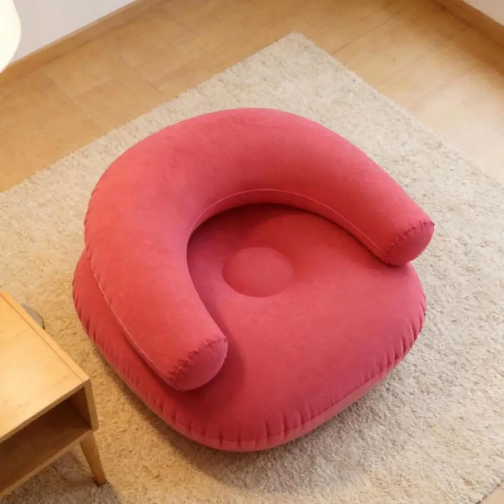 U-shaped Inflatable Lazy Sofa Portable With Armrests Inflatable Single Sofa Flocking With Backrest Inflatable Double Sofa