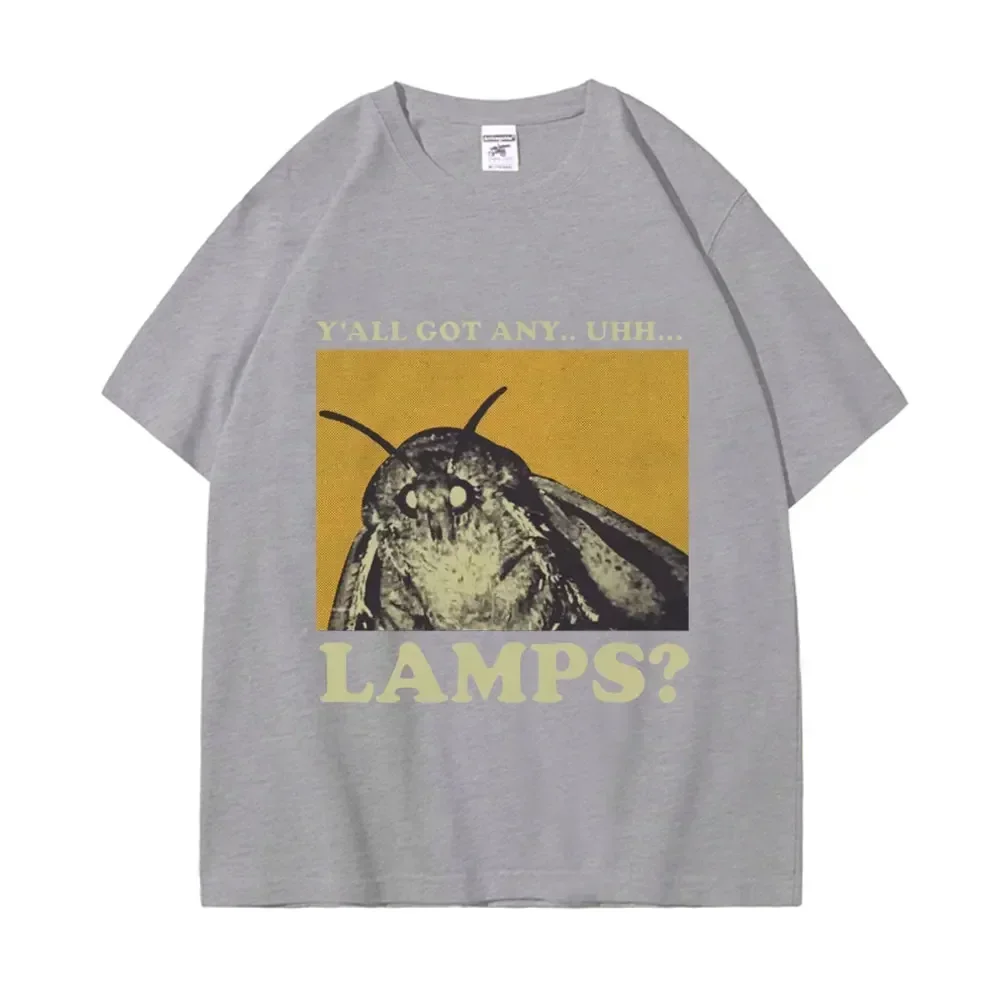 Do you have lights? Moth joke T-shirt, high street fashion trend, short-sleeve T-shirt, women's casual vintage T-shirt