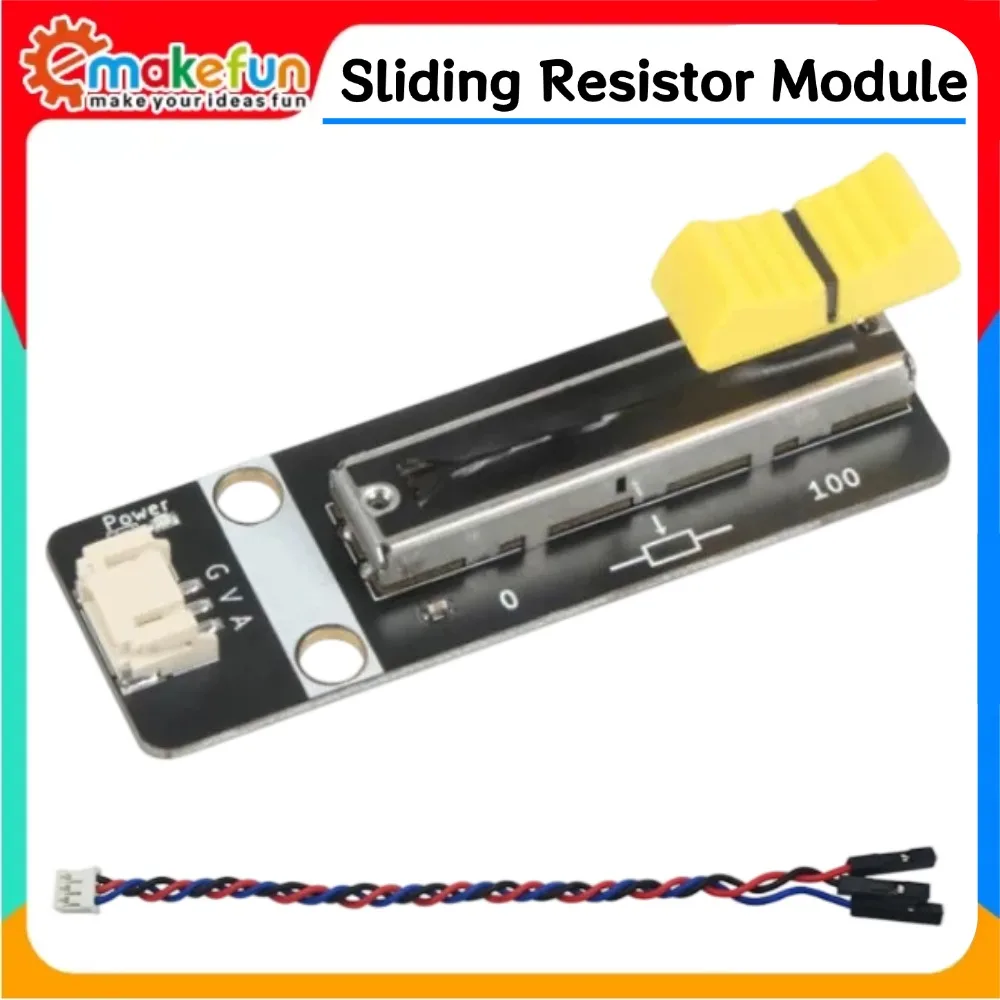 PH2.0 Connector Enclosed 10K 5V Slider Potentiometer Module Continuously Changing Analog Output, Perfect Matching Arduino ESP32