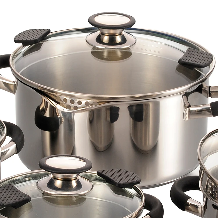 New Item Stainless Steel Cookware Set Large Noodle Cooking Pot Set Pasta Pots 2