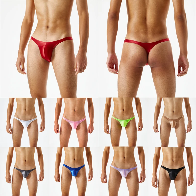 Sexy Oil shiny Men Briefs Underwear Mens Mini Panties Male Jockstrap String  Low Waist Bikini Briefs Lingerie Erotic Underpants